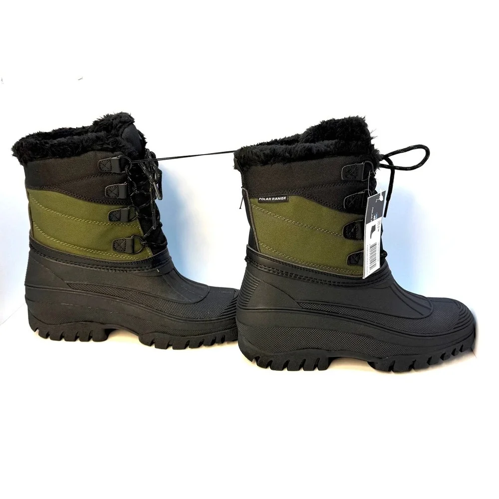 POLAR RANGE Men's Decker Cold Weather Snow Boot Size 8M Olive Color NWT